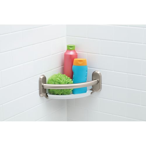 Main product image of Grab Bar 9" Grab Bar w/ Corner Shelf, LR2354DBN (Brushed Nickel)