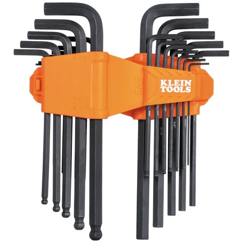 Main product image of 22 Piece Long Ball End Hex Key Set w/ Handle, SAE/Metric