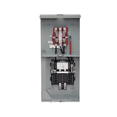 Main product image of 8 Circuit, 8 Space Overhead Ringless Meter Main Combo Breaker w/ Lever Bypass (150A)