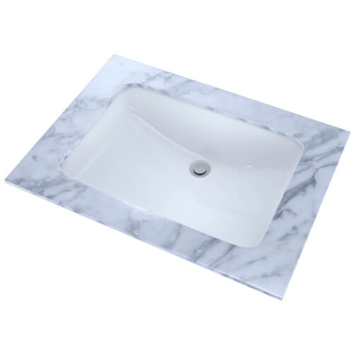 Main product image of 19" x 12-3/8" Rectangular Under Counter Sink w/ Rear Overflow and CEFIONTECT Glaze (Cotton White)