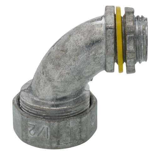 Main product image of 1/2" Zinc Liquid Tight 90-Degree Elbow Connector