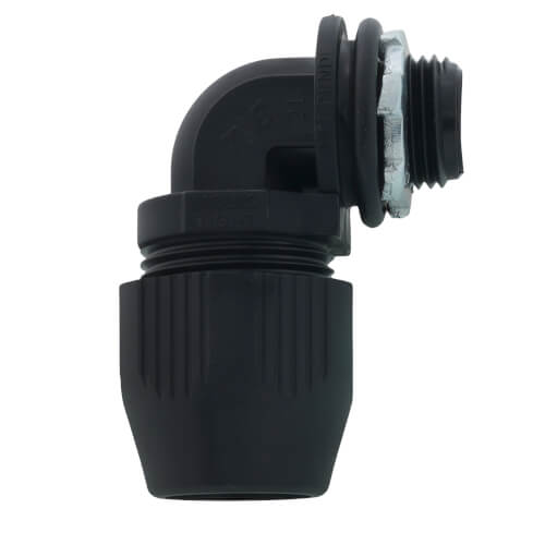 1/2" 90-Degree Non-Metallic Liquid Tight Bullet Connector