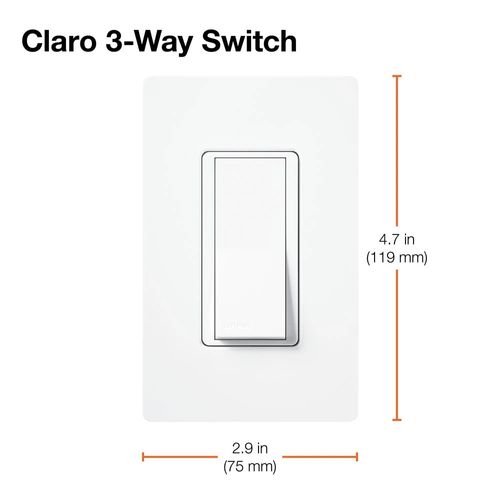 CA-3PS-BL - Lutron CA-3PS-BL - Claro 3-way Rocker Switch 15a (Black)