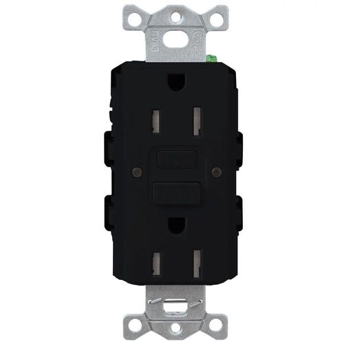 Main product image of Claro 15a GFCI Self Testing Receptacle (Black)