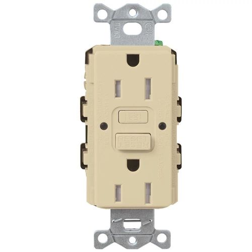 Main product image of Claro 15a GFCI Self Testing Receptacle (Ivory)