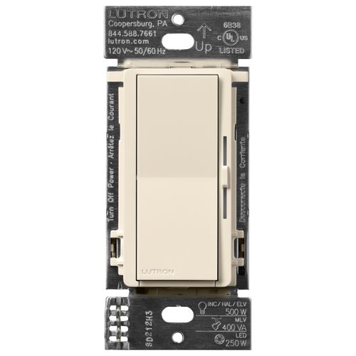 Main product image of Diva Smart ELV+ Dimmer Switch for Caseta Systems, 250W LED/400VA MLV/500W ELV, 120V, Light Almond