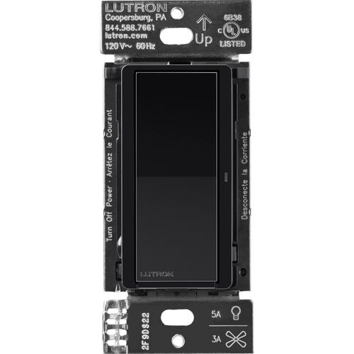 Main product image of Caseta Claro 3-Way Smart Paddle Switch 120V, 5A (Black)