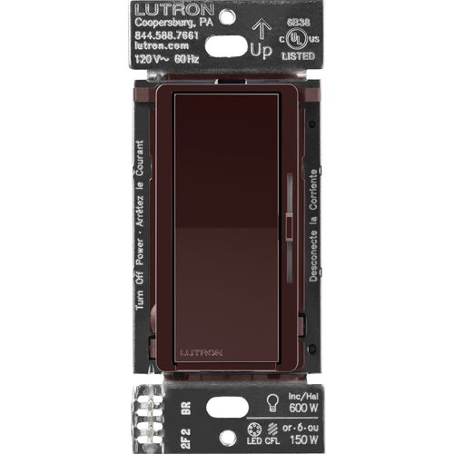 Main product image of Caseta Diva 3-Way Smart In-Wall Paddle & Dimmer Switch (Brown) (120V)