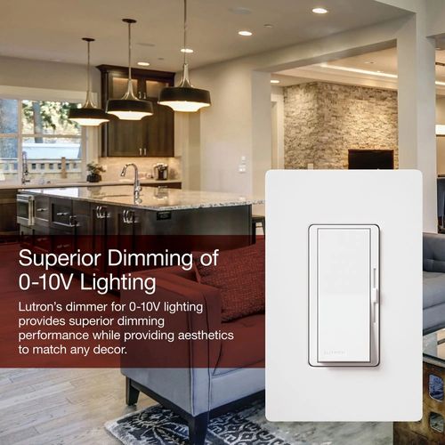 Main product image of Diva 0-10V fluorescent/LED Paddle & Dimmer Switch, 1 Pole 3-Way 120-277V, 8A (Ivory)