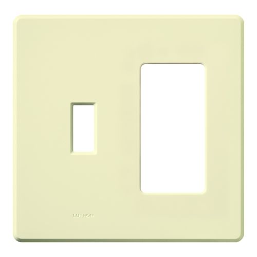 Main product image of Fassada 2-Gang  1 Traditional/1 Designer Wall Plate (Almond)