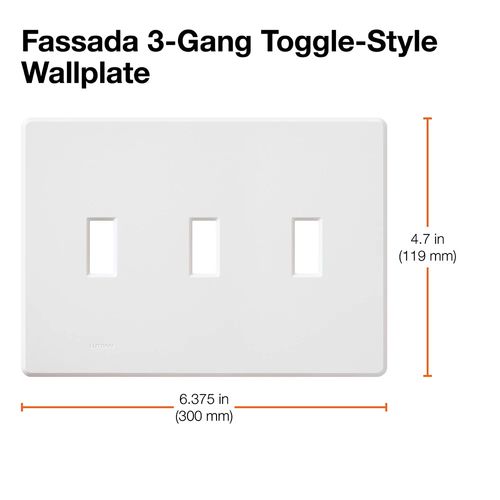 Main product image of Fassada 3-Gang Traditional Wall Plate (Black)