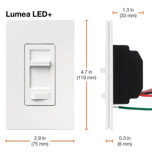 Main product image of Lumea 1 Pole 3-way LED Slide Dimmer Switch 150W LED/CFL (Light Almond)