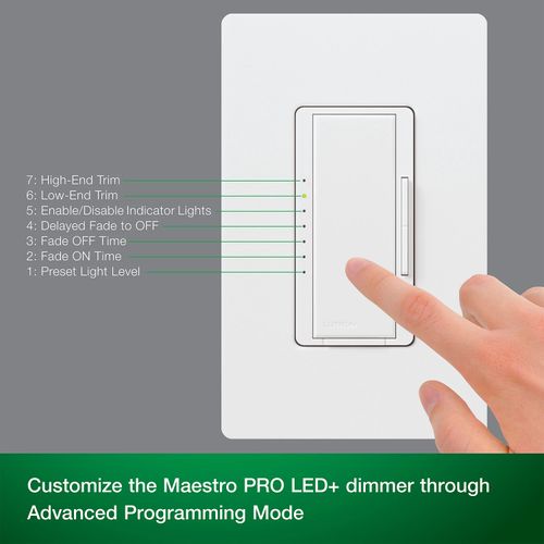 Main product image of Maestro PRO LED+ Single-Pole 3-Way Dimmer Switch, 120V, 250W (Light Almond)