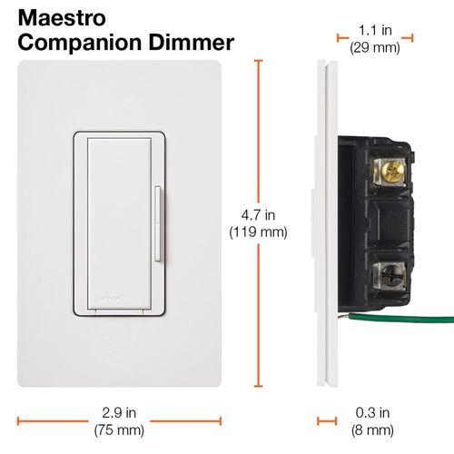 Main product image of Maestro LED+ Single-Pole 3-Way Multi-Location Dimmer Kit, 120V, 150W (Almond)