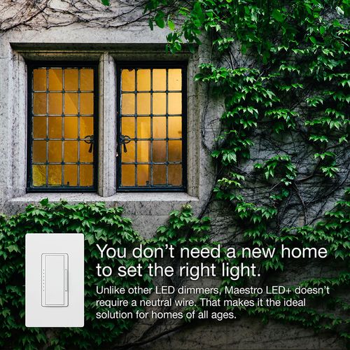Main product image of Maestro LED+ Single-Pole 3-Way Multi-Location Dimmer Kit, 120V, 150W (Almond)