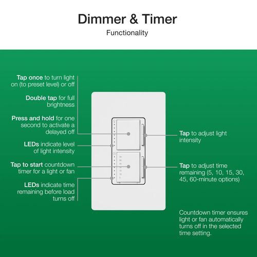 Main product image of Maestro Dual LED+ Control Dimmer & Timer 120V, 75W, 2.5A (Snow)