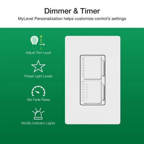 Main product image of Maestro Dual LED+ Control Dimmer & Timer 120V, 75W, 2.5A (Snow)