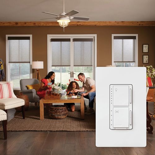 Main product image of Maestro Fan Control & Light Dimmer for Dimmable LEDs, Incandescent, and Halogen Bulbs (Hot)