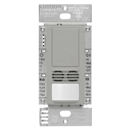 Main product image of Maestro Dual-Tech Vacancy Sensor Switch, 6A 1 Pole, Neutral Required (Gray)