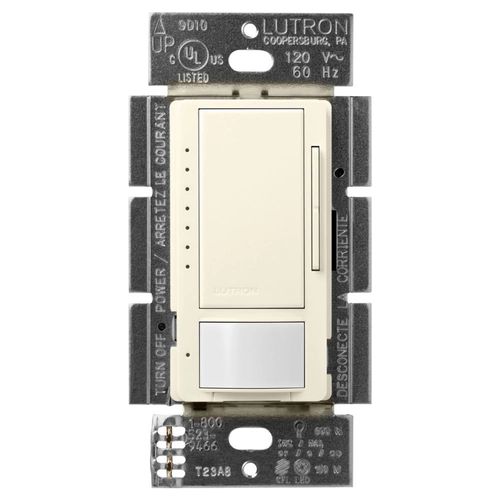 Main product image of Maestro LED+ Occupancy Sensor/Dimmer Switch, 150W LED 1 Pole, Multi-Location (Biscuit)