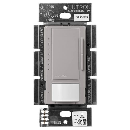 Main product image of Maestro LED+ Occupancy Sensor/Dimmer Switch, 150W LED 1 Pole, Multi-Location (Gray)
