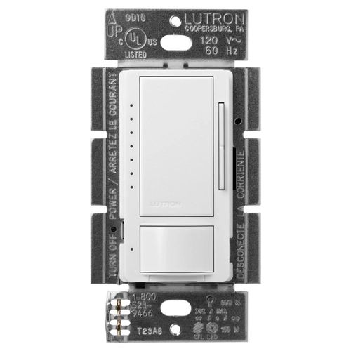 Main product image of Maestro LED+ Occupancy Sensor/Dimmer Switch, 150W LED 1 Pole, Multi-Location (Snow)