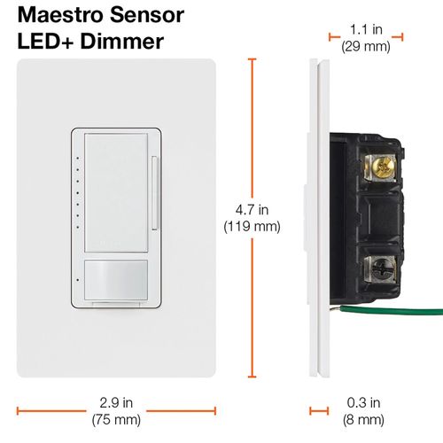 Main product image of Maestro LED+ Dimmer and Vacancy Sensor, 1 Pole and Multi-Location (Hot)