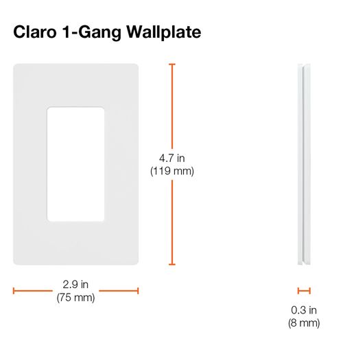 Main product image of Claro 1 Gang Wall Plate for Decorator/Rocker Switches, Satin (Pebble)
