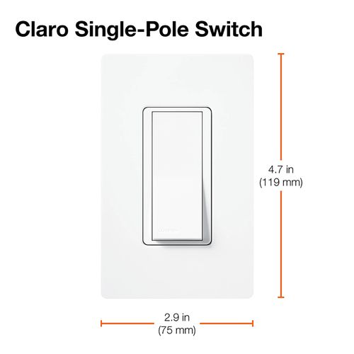 SC-1PS-BW - Lutron SC-1PS-BW - Claro On/Off Switch, 15 Amp/Single Pole ...