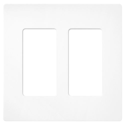 Main product image of Claro 2 Gang Wall Plate for Decorator/Rocker Switches, Satin (Brilliant White)