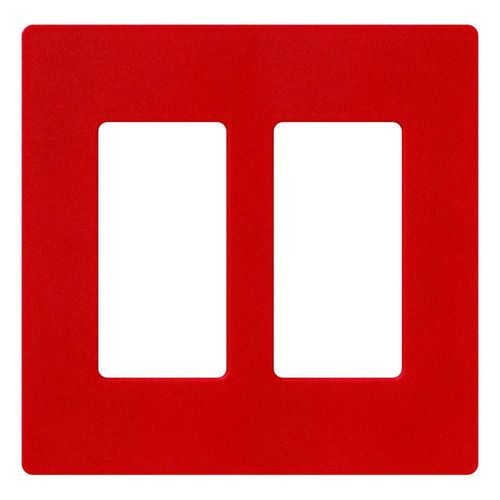 Main product image of Claro 2 Gang Wall Plate for Decorator/Rocker Switches, Satin (Signal Red)