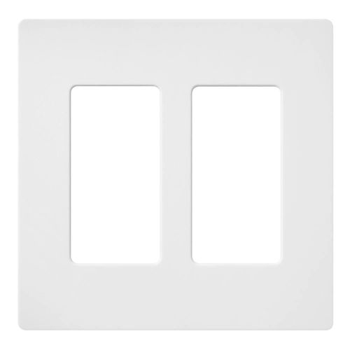 Main product image of Claro 2 Gang Wall Plate for Decorator/Rocker Switches, Satin (Snow)