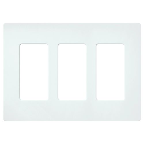 Main product image of Claro 3 Gang Wall Plate for Decorator/Rocker Switches, Satin (Glacier White)