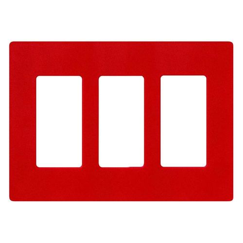 Main product image of Claro 3 Gang Wall Plate for Decorator/Rocker Switches, Satin  (Signal Red)
