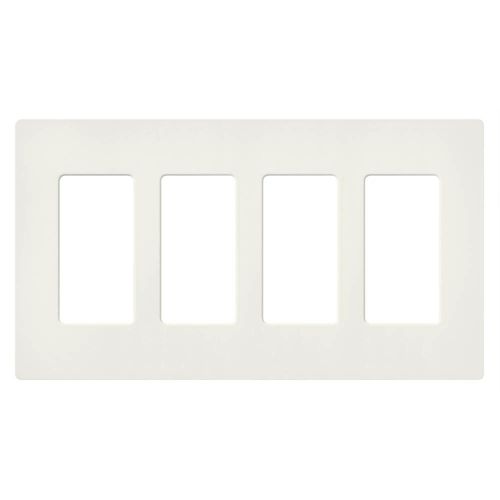 Main product image of Claro 4 Gang Wall Plate for Decorator/Rocker Switches, Satin (Biscuit)