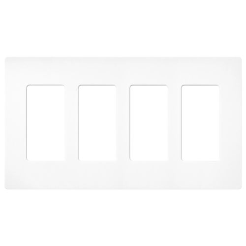 Main product image of Claro 4 Gang Wall Plate for Decorator/Rocker Switches, Satin  (Brilliant White)