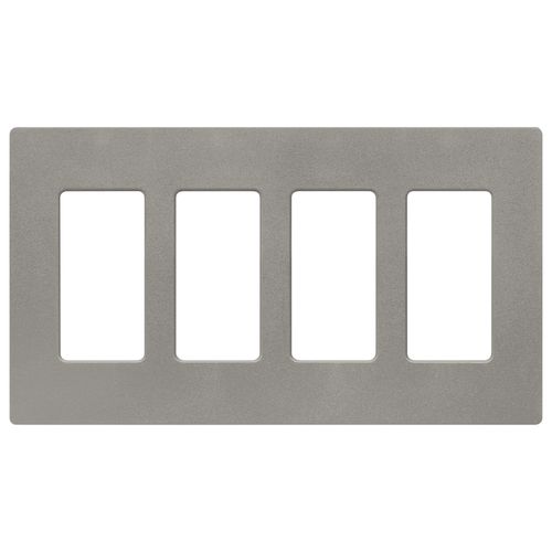 Main product image of Claro 4 Gang Wall Plate for Decorator/Rocker Switches, Satin  (Cobblestone)