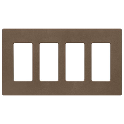 Main product image of Claro 4 Gang Wall Plate for Decorator/Rocker Switches, Satin  (Espresso)