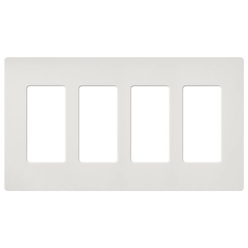 Main product image of Claro 4 Gang Wall Plate for Decorator/Rocker Switches, Satin  (Lunar Gray)