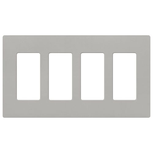Main product image of Claro 4 Gang Wall Plate for Decorator/Rocker Switches, Satin  (Pebble)