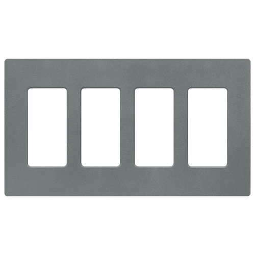 Main product image of Claro 4 Gang Wall Plate for Decorator/Rocker Switches, Satin  (Slate)