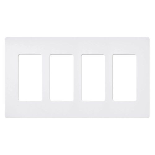 Main product image of Claro 4 Gang Wall Plate for Decorator/Rocker Switches, Satin (Snow)