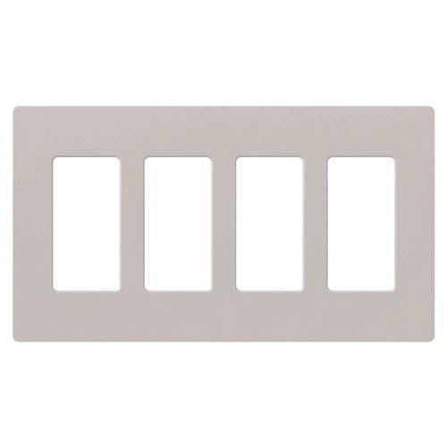 Main product image of Claro 4 Gang Wall Plate for Decorator/Rocker Switches, Satin (Taupe)