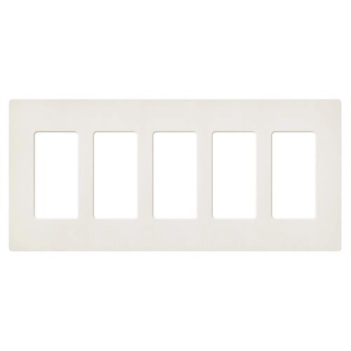 Main product image of Claro 5 Gang Wall Plate for Decorator/Rocker Switches, Satin (Biscuit)