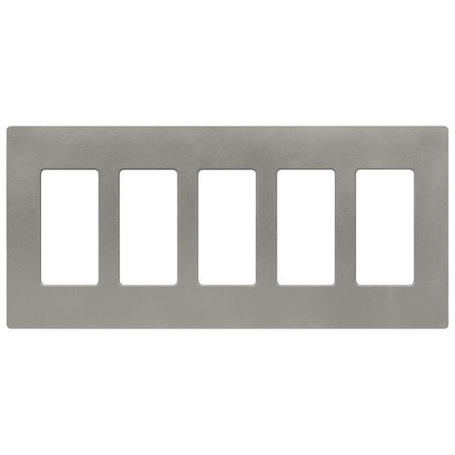 Main product image of Claro 5 Gang Wall Plate for Decorator/Rocker Switches, Satin (Cobblestone)