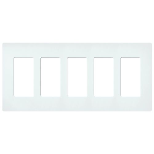 Main product image of Claro 5 Gang Wall Plate for Decorator/Rocker Switches, Satin (Glacier White)