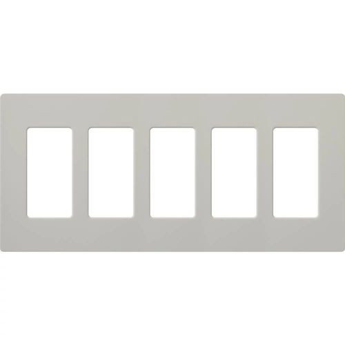 Main product image of Claro 5 Gang Wall Plate for Decorator/Rocker Switches, Satin (Mist)