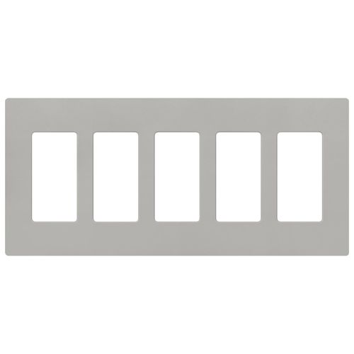 Main product image of Claro 5 Gang Wall Plate for Decorator/Rocker Switches, Satin (Pebble)