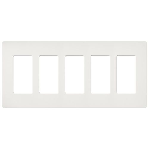 Main product image of Claro 5 Gang Wall Plate for Decorator/Rocker Switches, Satin (Architectural White)