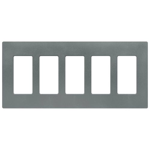 Main product image of Claro 5 Gang Wall Plate for Decorator/Rocker Switches, Satin (Slate)